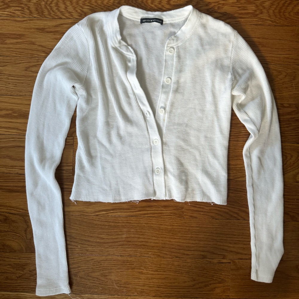 Brandy Melville White Button-down Long Sleeve
